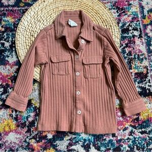 Kate Quinn Ribbed Button Down Shirt Organic Cotton 18-24 Months